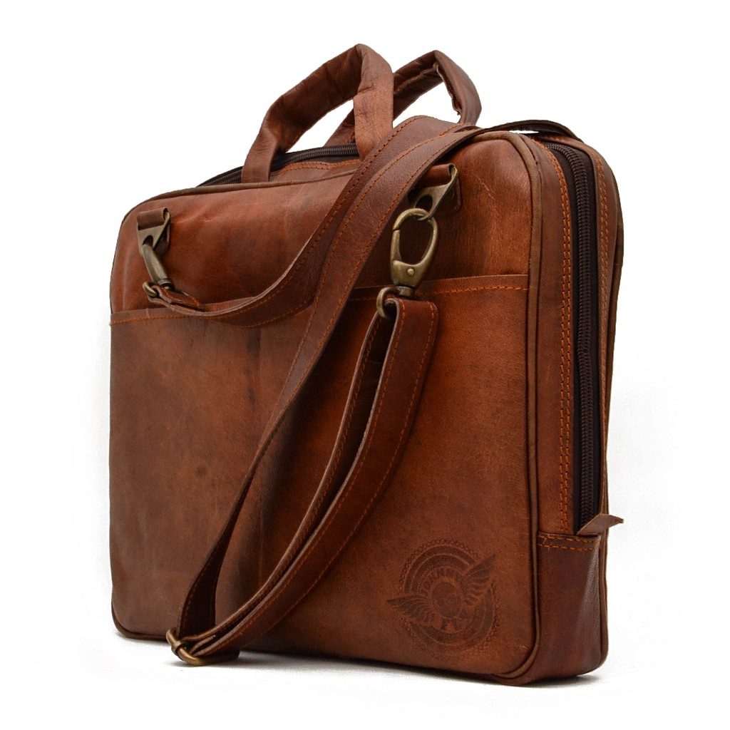 Leather Laptop sling bag | Ethically Clothed