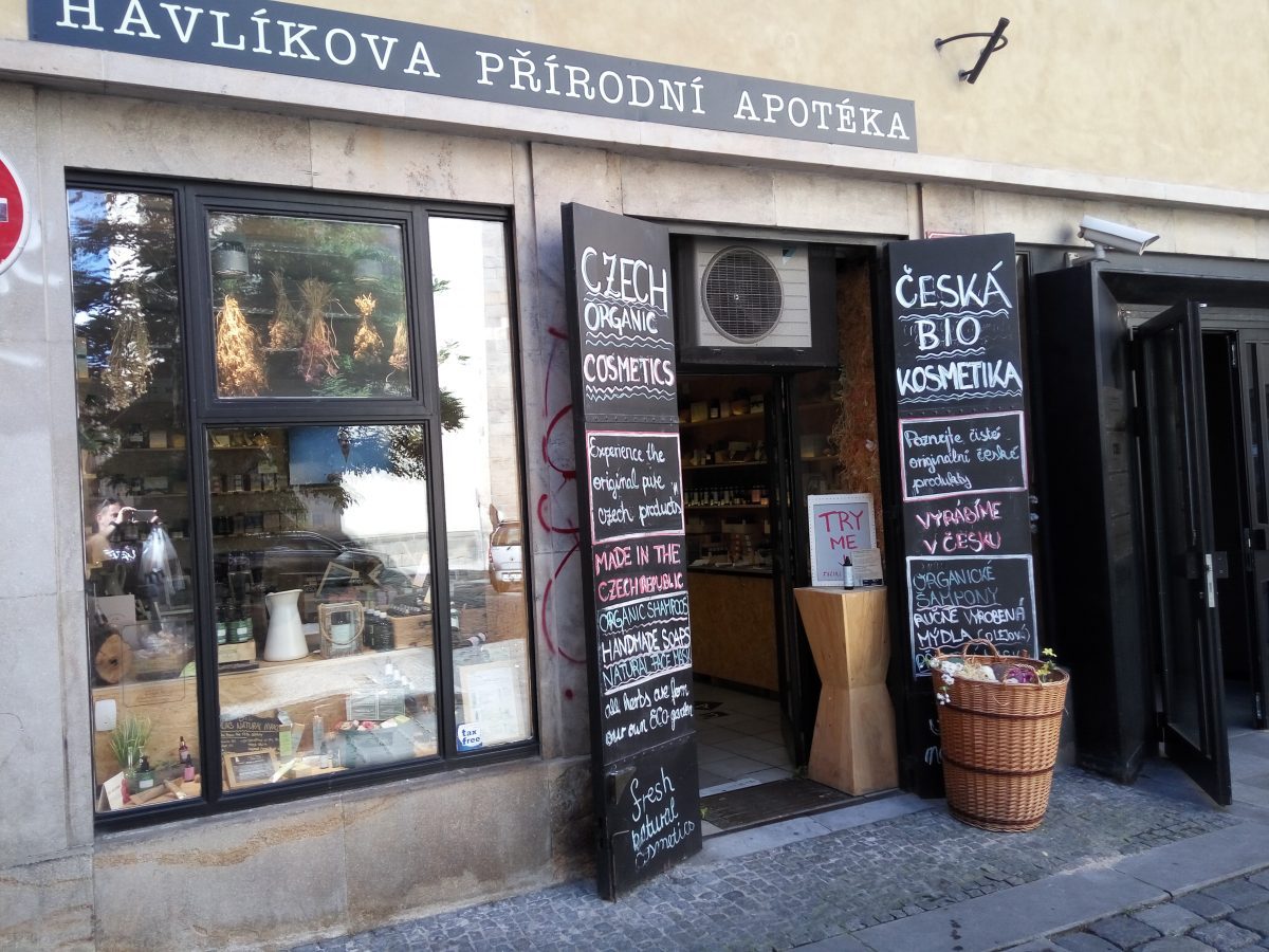 Organic cosmetics shop in Prague