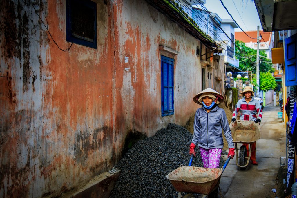 Female construction workers