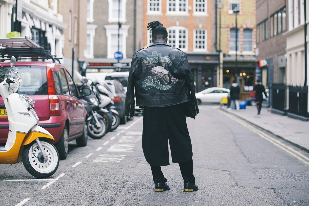 Rasta guy with leather jacket