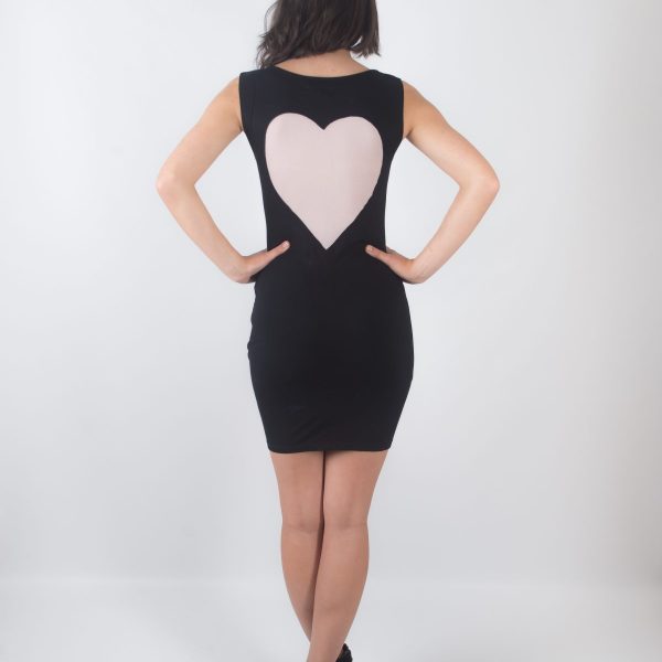 Have a Heart Jersey Dress Black (Back)
