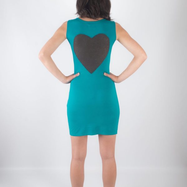 Have a Heart Jersey Dress Jade (Back)